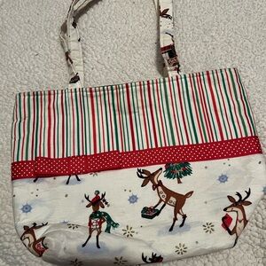 Festive Handmade Reindeer Tote Bag/Purse